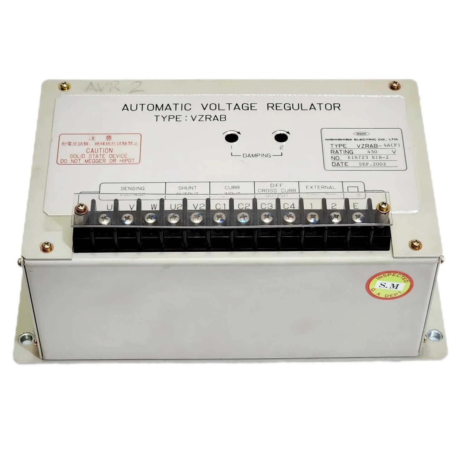 Nishishiba Automatic Voltage Regulator VZKUP-4B(P1)